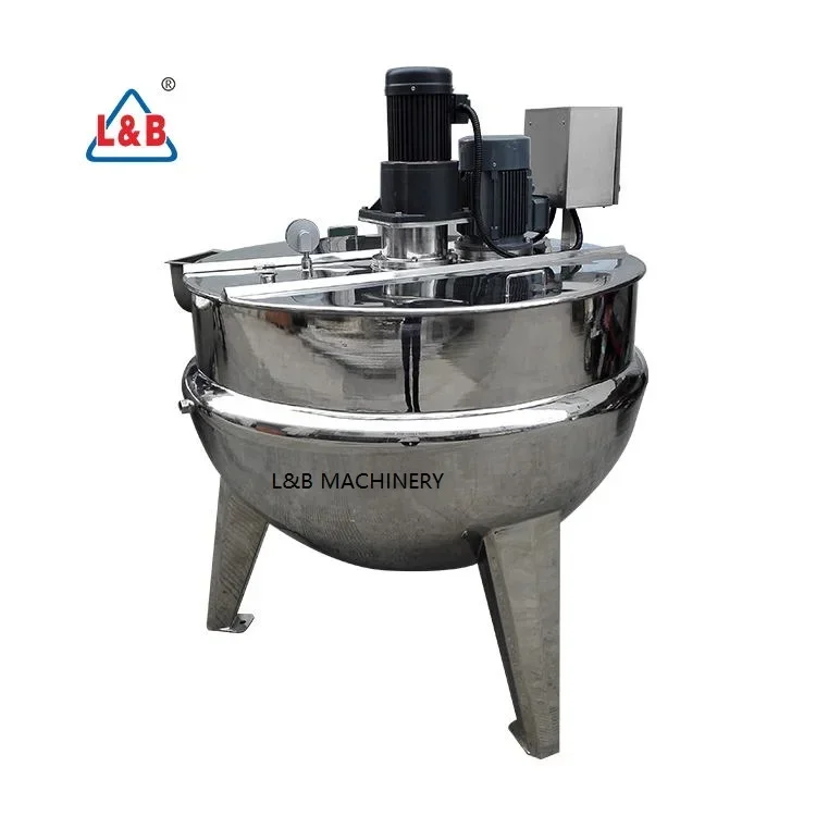 2026  nbjacketed kettle mixer / Double layer cooking jacketed kettle / electric tiltable food cooker machine with stirrer