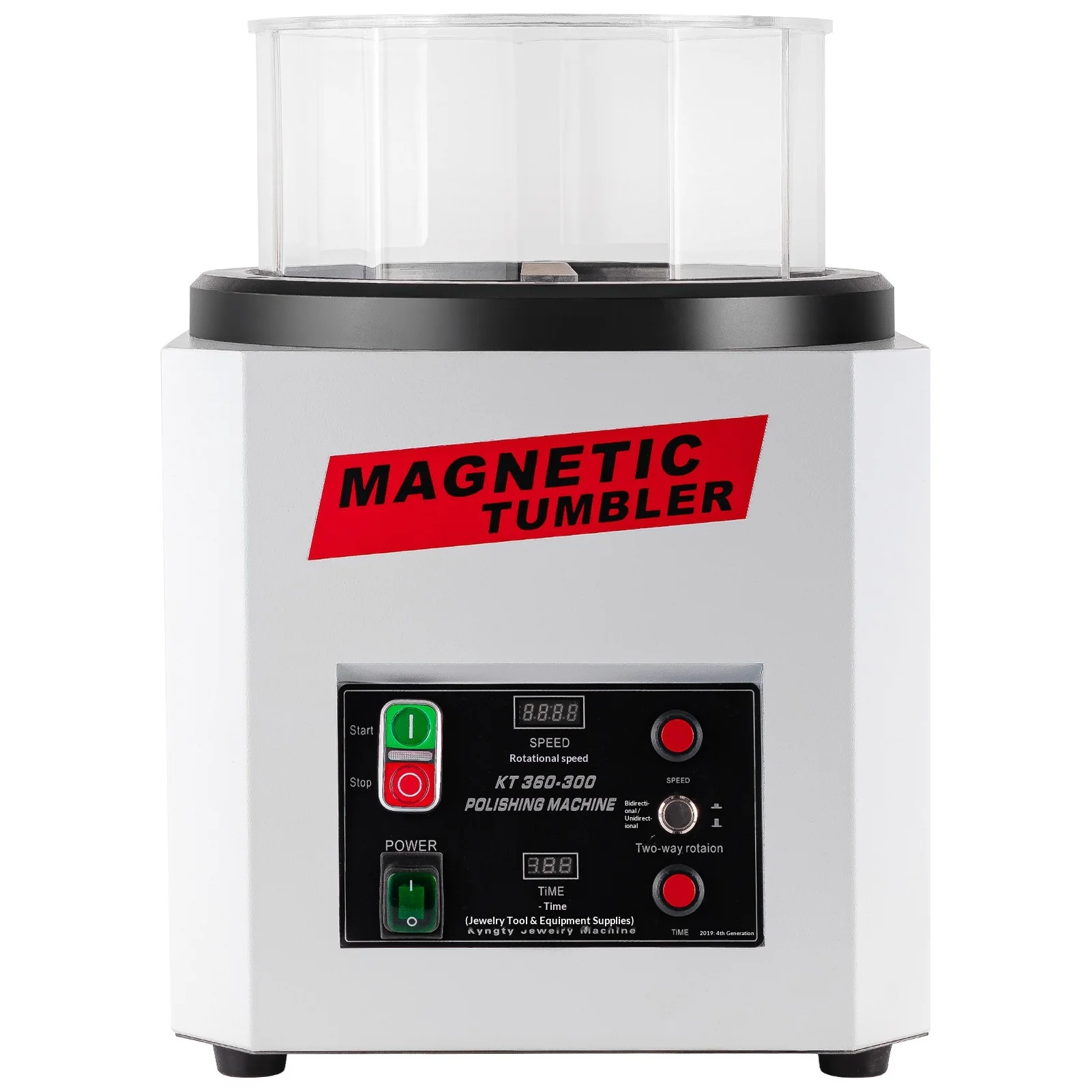 

KT360 Magnetic Polishing Machine for Jewelry Gold Silver Copper Stainless Steel Aluminum Alloy-Grinding Rust Removal Deburring