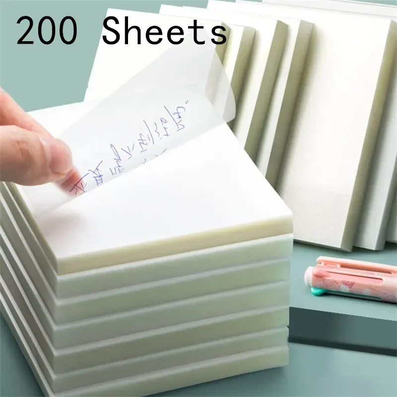 50/100/200 hojas transparentes PET impermeables publicadas almohadillas de notas adhesivas posiciones para la escuela papelería suministros de oficina
