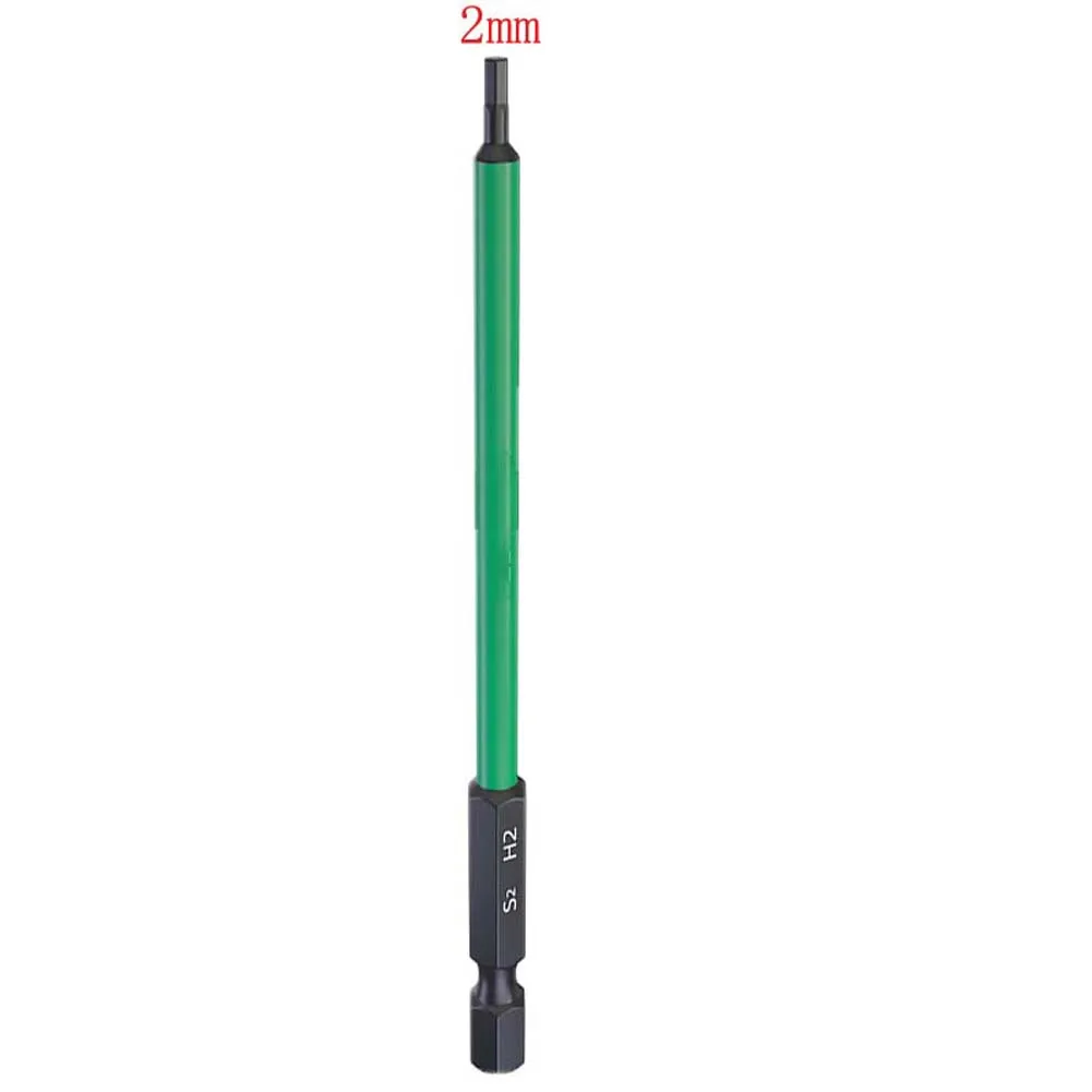 Green Magnetic Steel Screwdriver Bit For H2 To H10 100mm For Electric Drill For Impact Driver Power Tool Hardware Accessories Se
