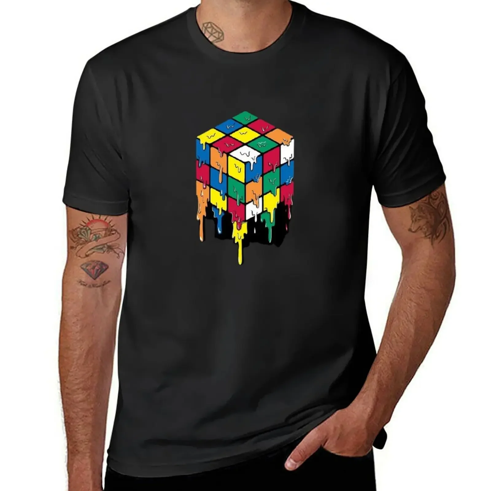 Melting Rubix Cube T-Shirt cute clothes Short sleeve tee customs design your own workout shirts for men