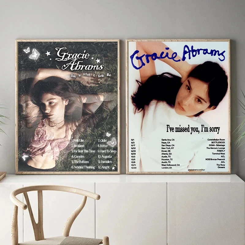 المغني غرايسي أبرامز ألبوم الموسيقى الساخن الرجعية 80s المشارك والمطبوعات حائط لوح رسم الفن صور غرفة نوم ديكور المنزل هدية