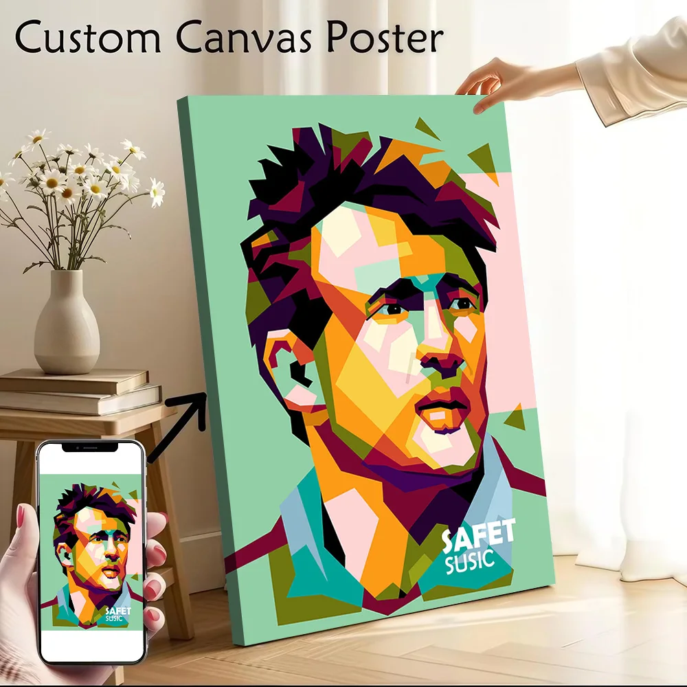 Safet Susic Wpap Art Printed Canvas Wall Art Customizable Paintings Poster Perfect Gift for Room Decorations Bathroom Decor Home
