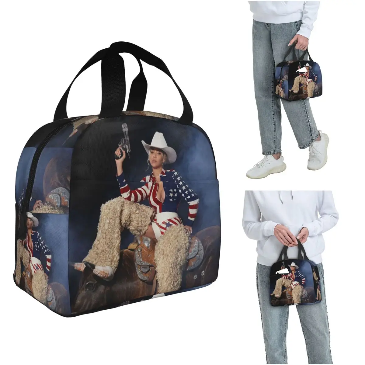 

Beyonce Cowboy Carter Tour 2025 Insulated Lunch Bag for Kids School Cooler Thermal Food Box Tote Portable Lunch Boxes Container