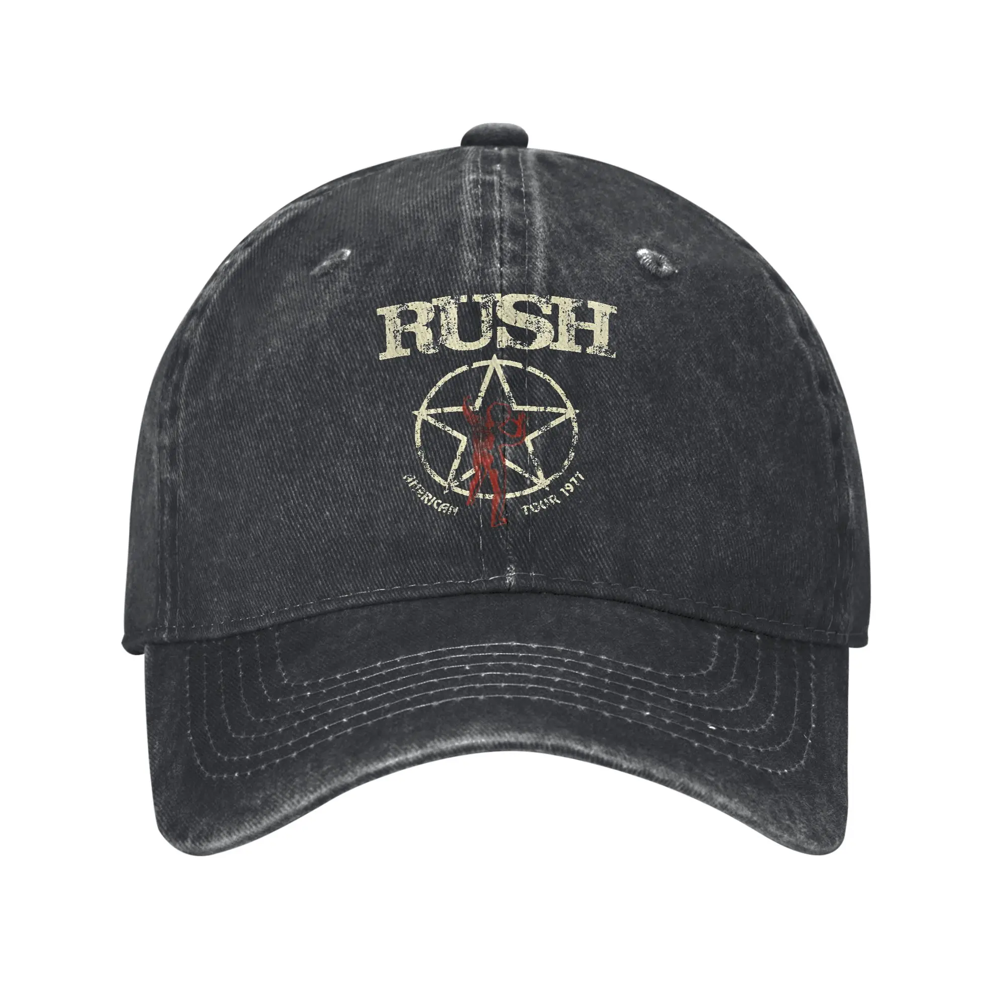 Бейсболка Rush Band American Tour, повседневная, с эффектом потертости, регулируемая, унисекс, для активного отдыха и тренировок