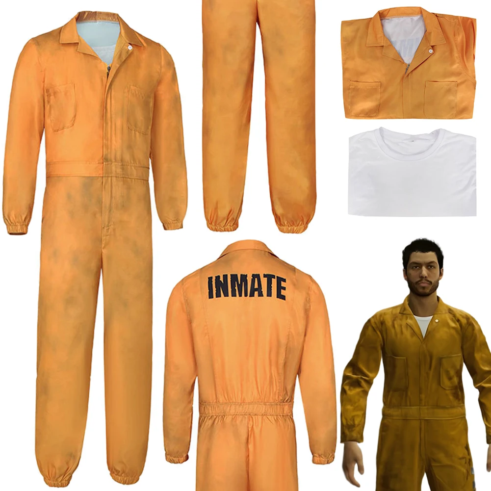 

Fantasia Game Force of Delta Warden Weyron Cosplay Prison Uniform Men Disfraz Costume Male Halloween Carnival Party Clothes