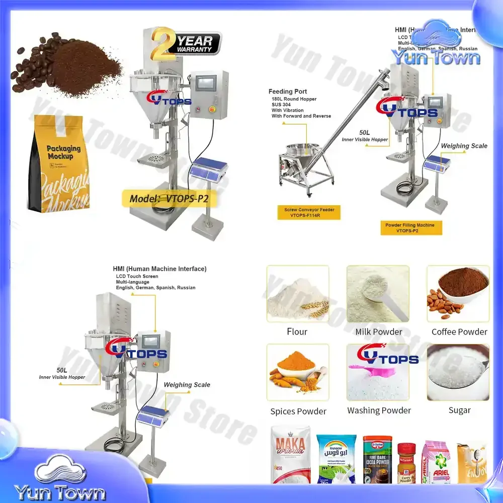 for 5g-5000g Coffee Flour Chilli Detergent Milk Powder Filler Auger Screw Powder Filling Machine Packaging Equipment for