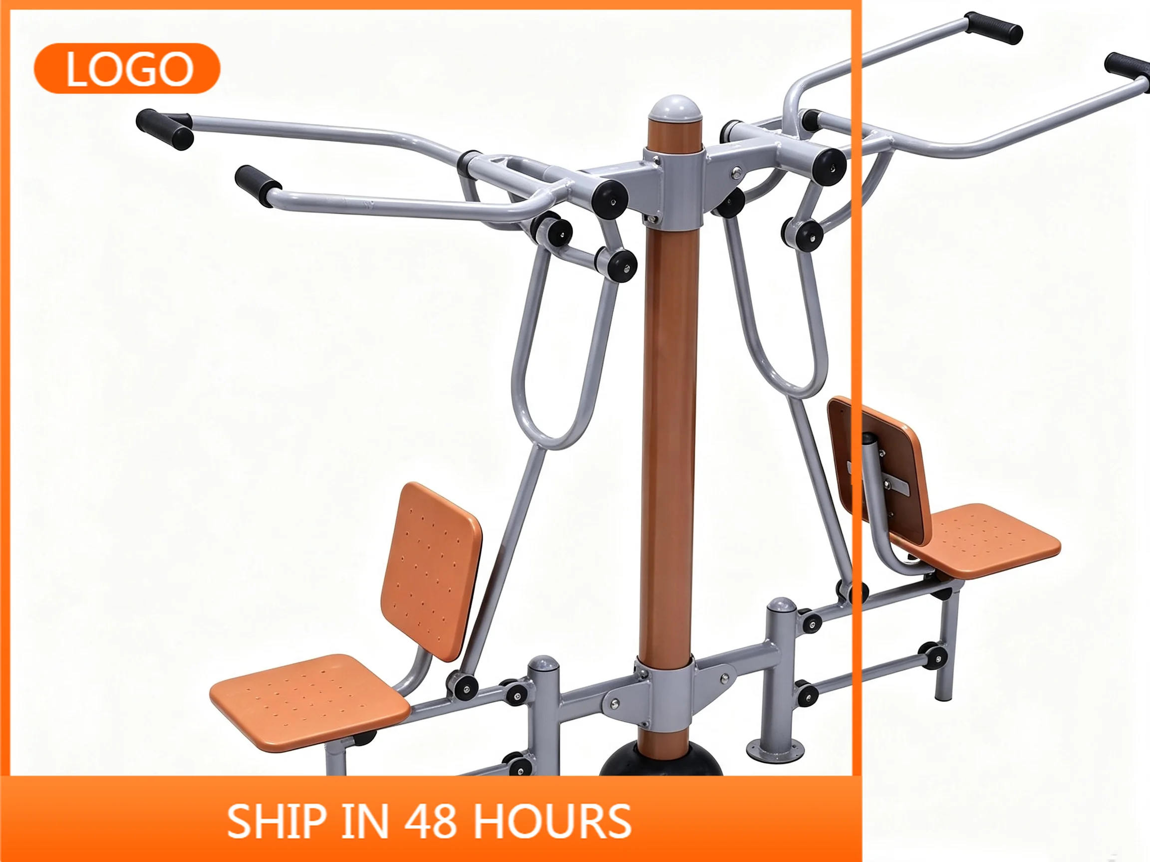 Galvanized Steel Double Lat Pull Down Machine Outdoor Park Fitness Equipment for Upper Body Workout