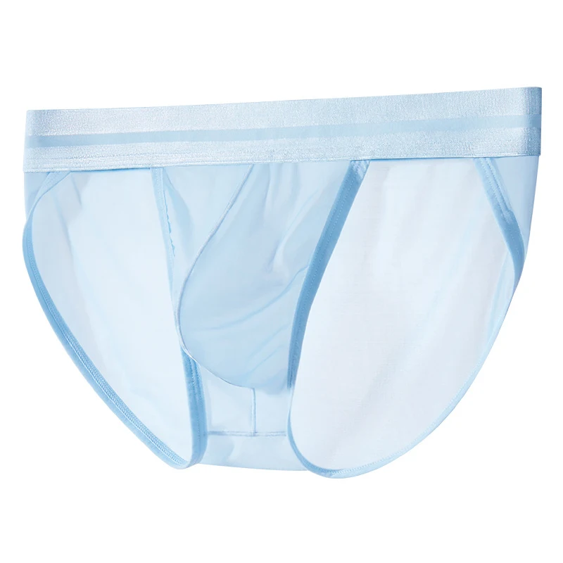 

Ice Silk Ultra-thin Men's Underwear Summer Cool Breathable Panties Seamless Sexy U Pouch Men Briefs High Slit Triangle Pants
