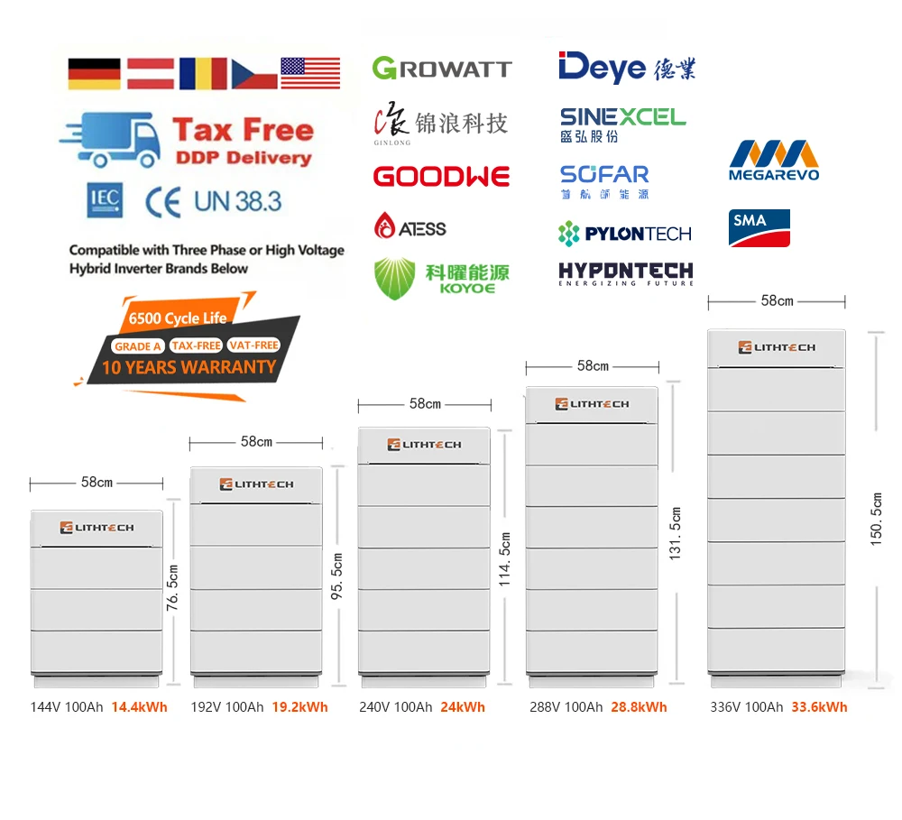 DDP شحن سريع 10kWh 15kWh 20kWh الأرض Eco HV البطارية الشمسية 200 فولت 400 فولت BYD Sungrow Goodwe Growatt بطارية ذكية متوافقة