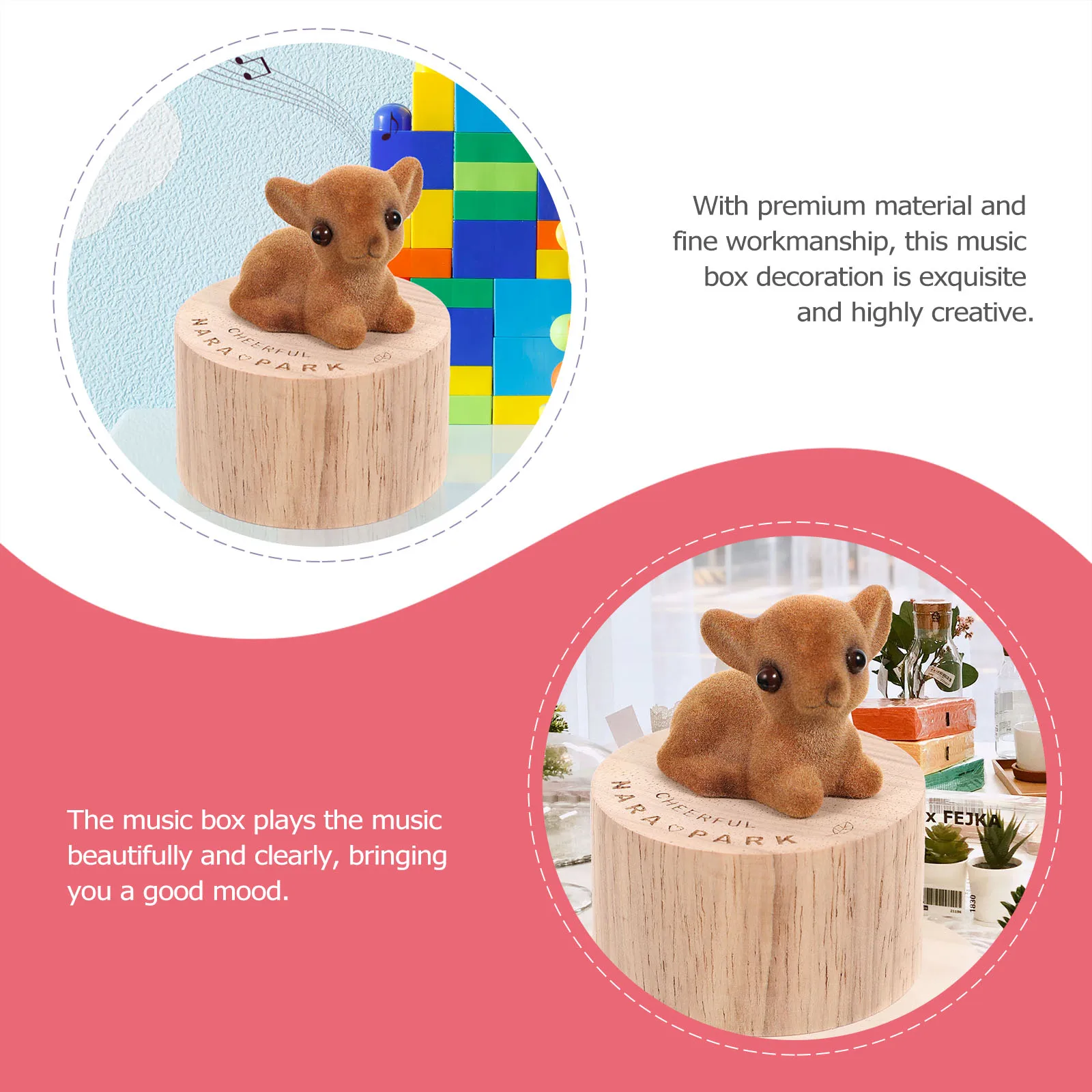 

Wooden Music Box Desktop Decoration Decorations Ornament Children's Box. Creative Gift Toy