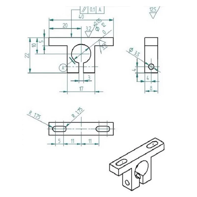 Morsetto per tubo a forma di T in lega di alluminio 4 pezzi 12mm/14mm Supporto per clip per tubo in carbonio Supporto per motore Base fissa per