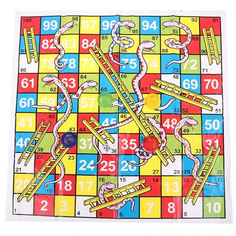 1Set Snake Ladder Educational Kids Children Toys Interesting Board Game Set Portable Flying Chess Board Family Board Game