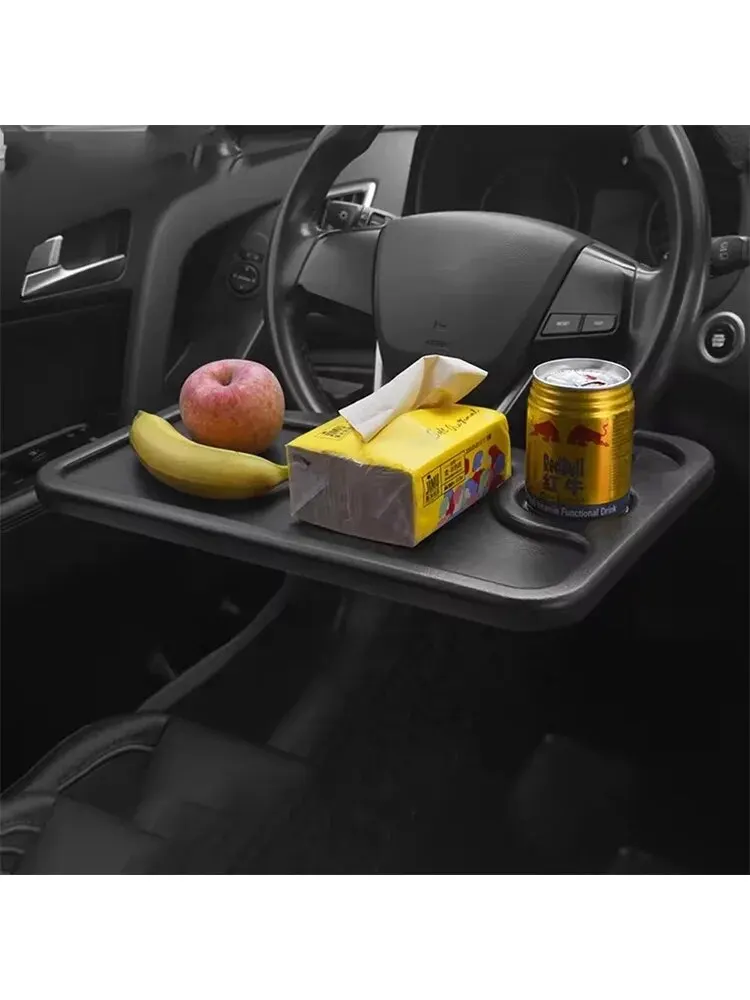 Steering Wheel Card Tray, Multifunctional Computer Laptop Stand, Computer Desk, Writing Board, Workbench, Car Supplies, Plastic