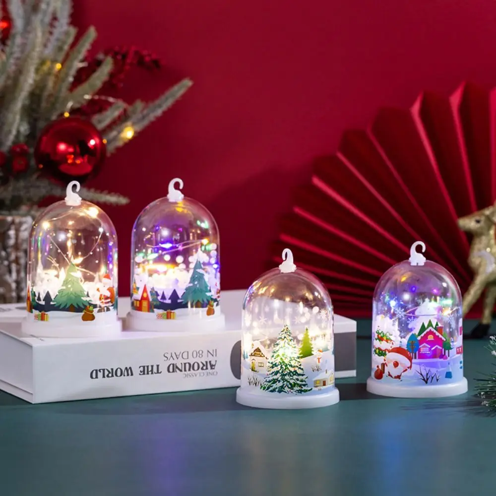 

Luminous Christmas Snow Globes Lamp Diy Craft Glowing Xmas Decoration Night Light Santa Claus Atmosphere