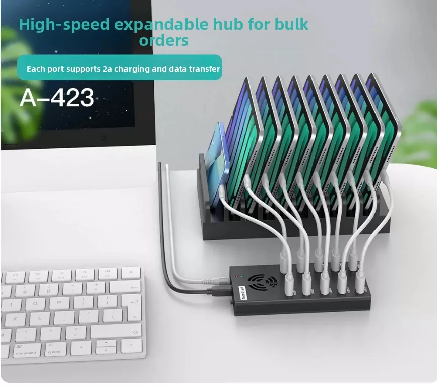 A-423 400C 400 Industrial Grade 10 Port USB 3.0 Hub Stable Expansion for Multi Device Charging Data Transfer