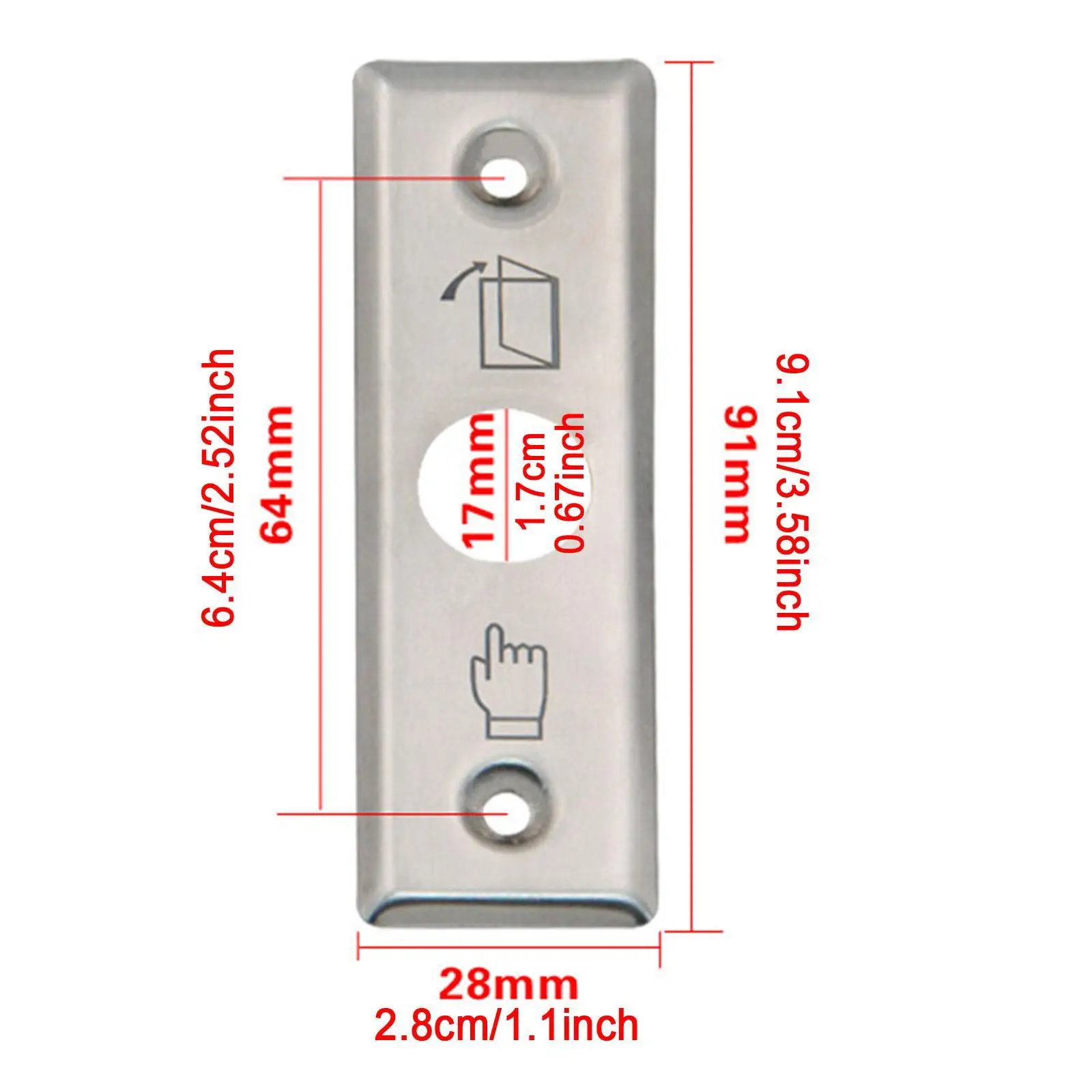 Push to Exit Button Exit Button Switch Stainless Steel Metal Simple to Use Release Buttons for Banks Door Access Control