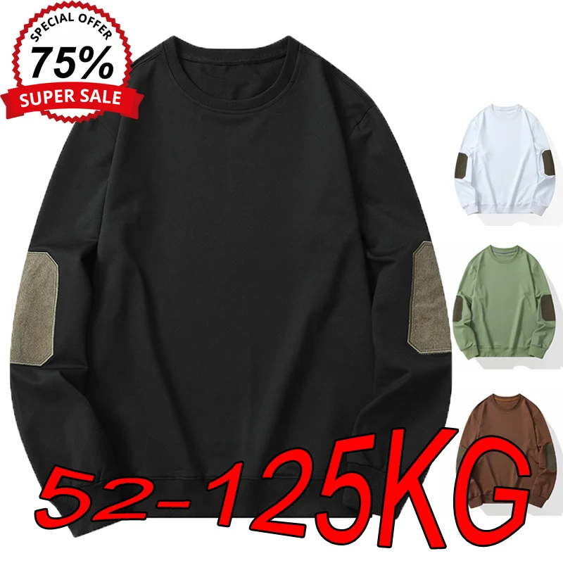 L-7XL Large Size Men's Sweatshirts Autumn Trend Casual Round Neck Top Plus Size Fashion Design 45kg-125kg Multicolor Pullover