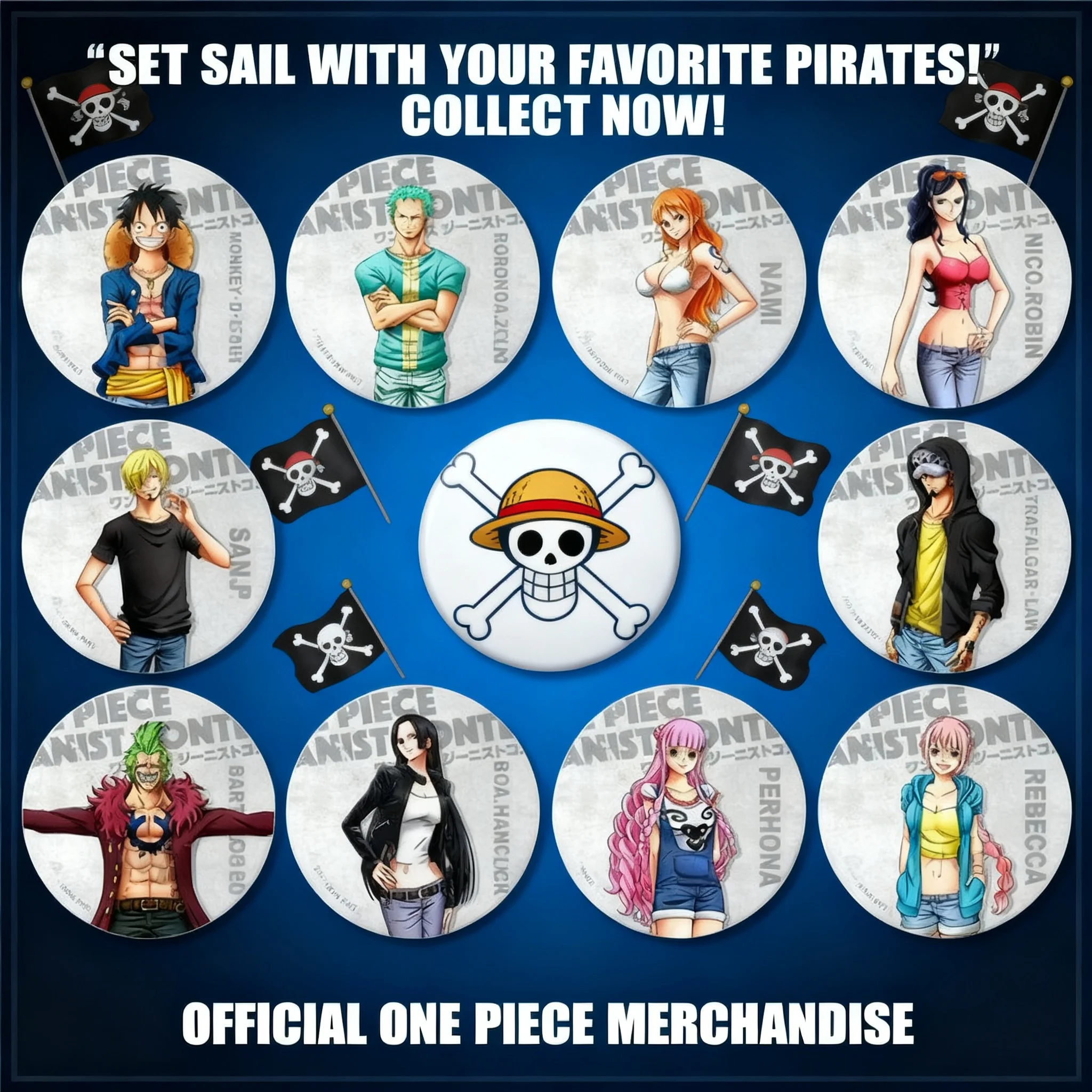 

ONEPIECE One Piece Anime Badge Luffy Zoro Nami Robin Mirror Pendant Accessories Stock Available Anime Merchandise Collection