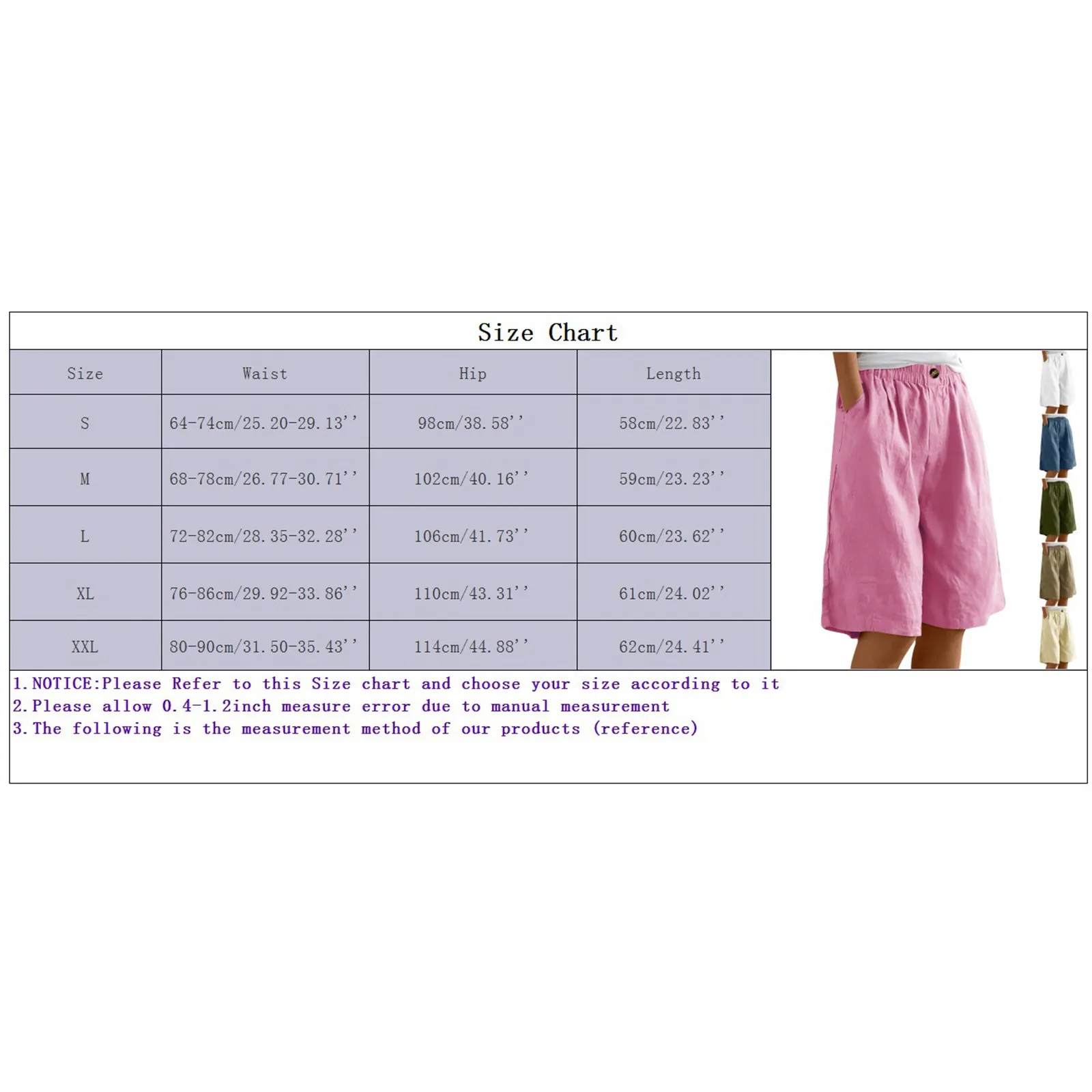 Women'S Solid Color High-Waisted Quarter Pants Fashion Simple All-In-One Summer Casual Pants Elastic Pocket Straight Slim Shorts