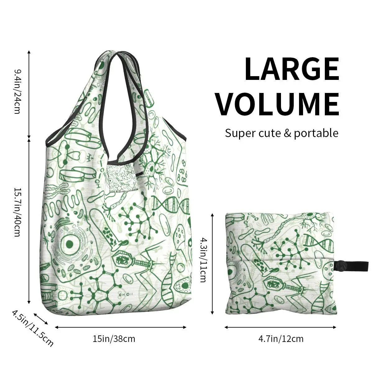 Germ Science Grocery Shopping Bag Funny Shopper Tote Shoulder Bags Big Capacity Portable Chemistry Lab Tech Handbag