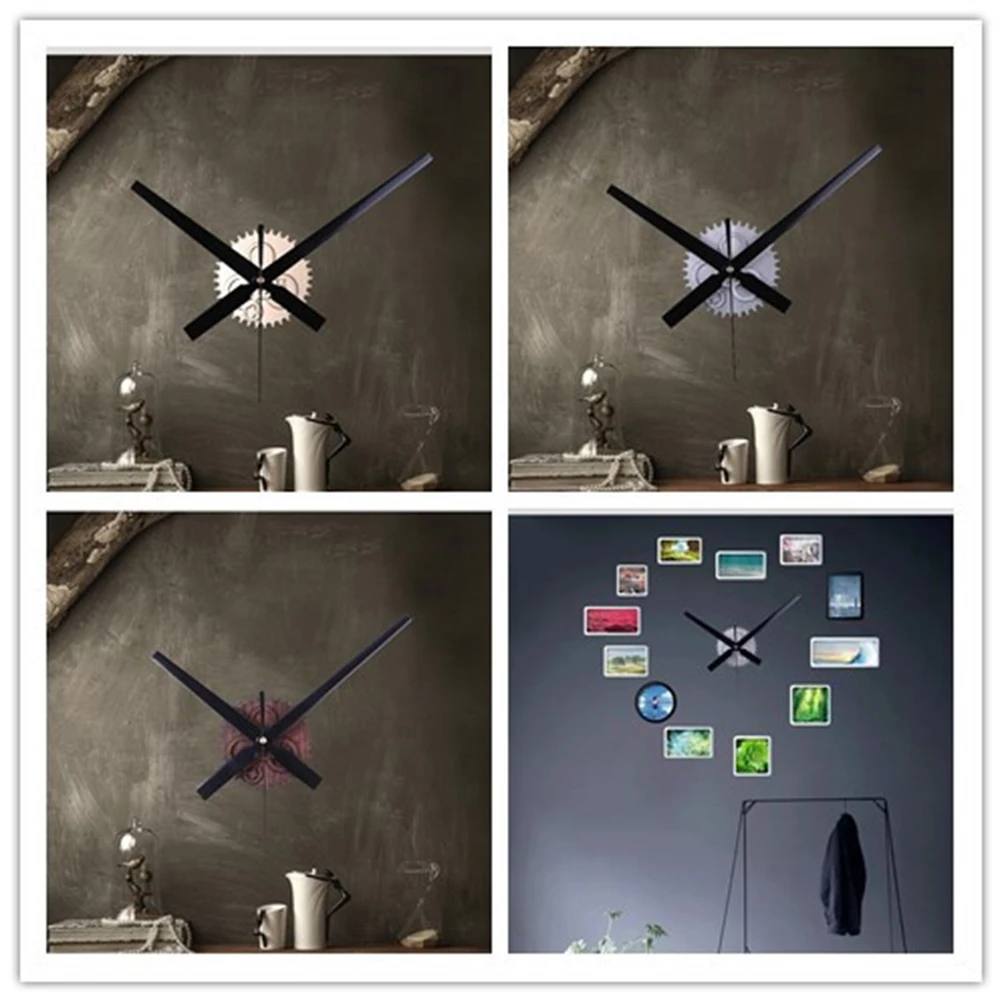 

Retro Wood Gear Wall Clock Fashion Parts Vintage Farmhouse Heavy Duty Mechanism Hanging Fork