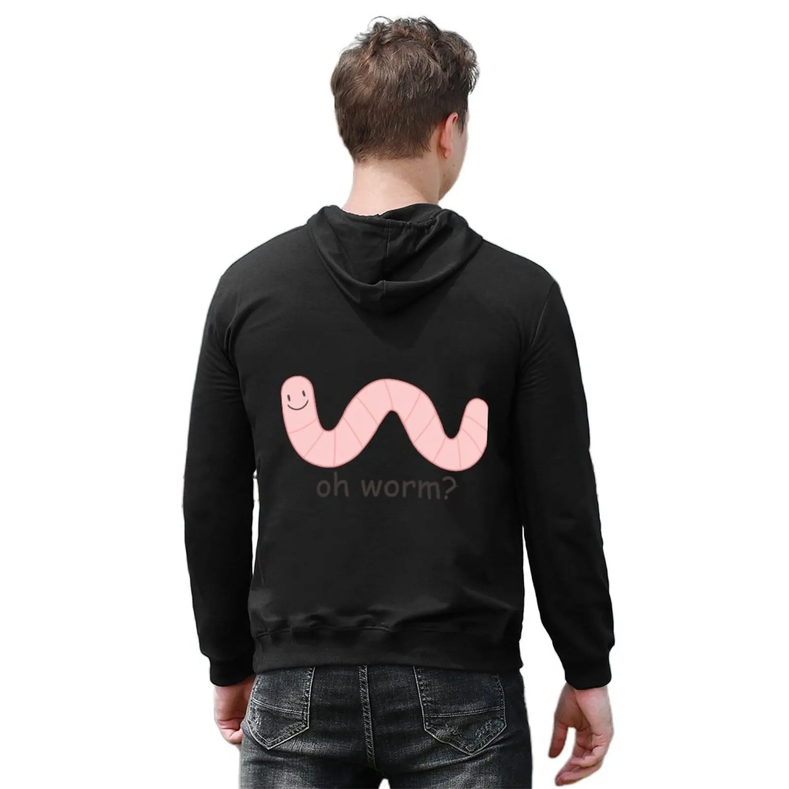 oh worm? Hoodie mens clothing men's autumn clothes hooded shirt korean clothes men's oversize hoodie