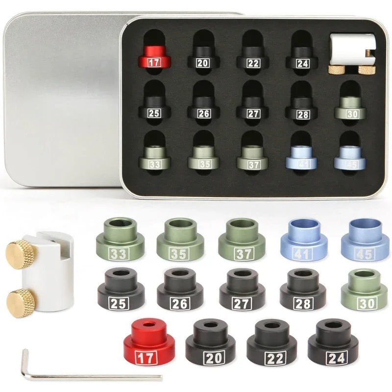 

Comparator kit with 14 inserts for .17 to .45 calibers