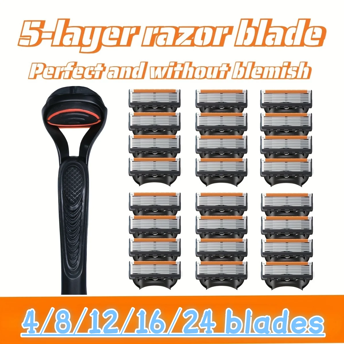 ماكينة حلاقة يدوية عالمية بخمس طبقات للرجال، شفرة حلاقة يدوية، رأس حلاقة قديم الطراز #1