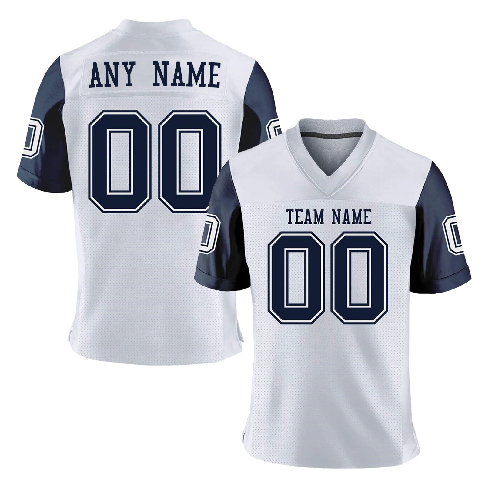 

Custom Team Name Number T-Shirts For Men Fashion Personality V-Neck Football Jersey Oversize Breathable Quick Drying DIY Clothes