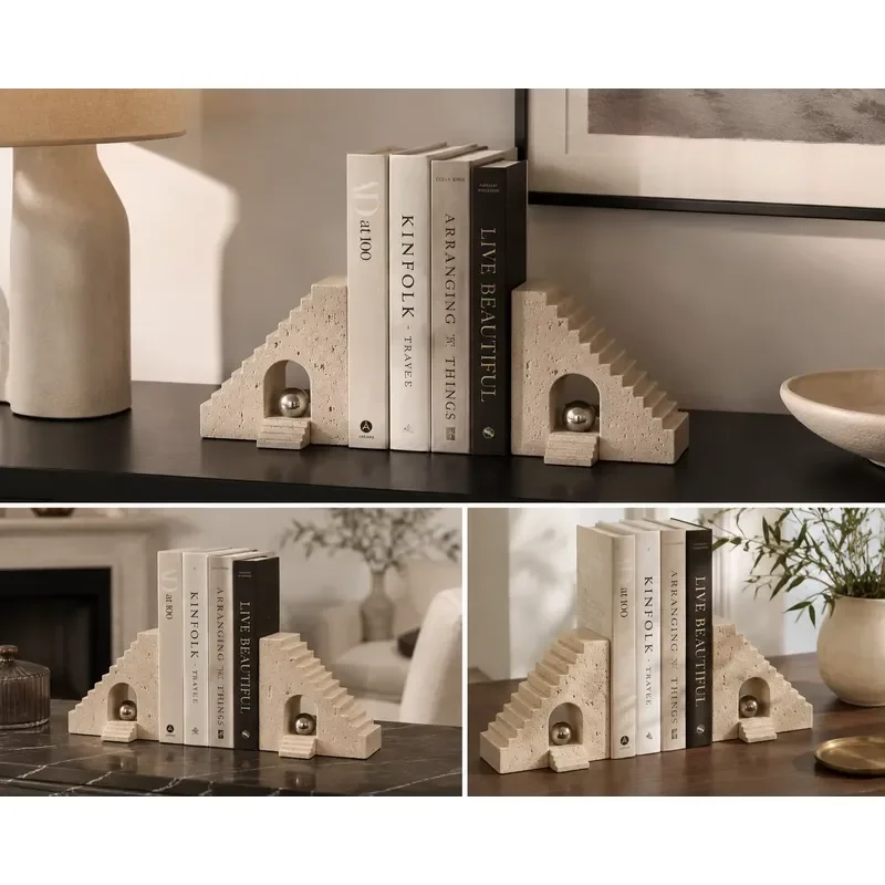 Luxury Resin Book Stand Modern Medieval Style Stepped Design Custom Screen Printing High End Desktop Ornament Zen Gift Decor