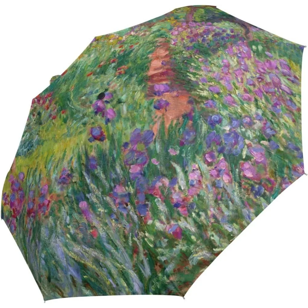 

Auto Open Close Umbrella, Van Gogh Folding Travel Umbrellas for Rain and Sun