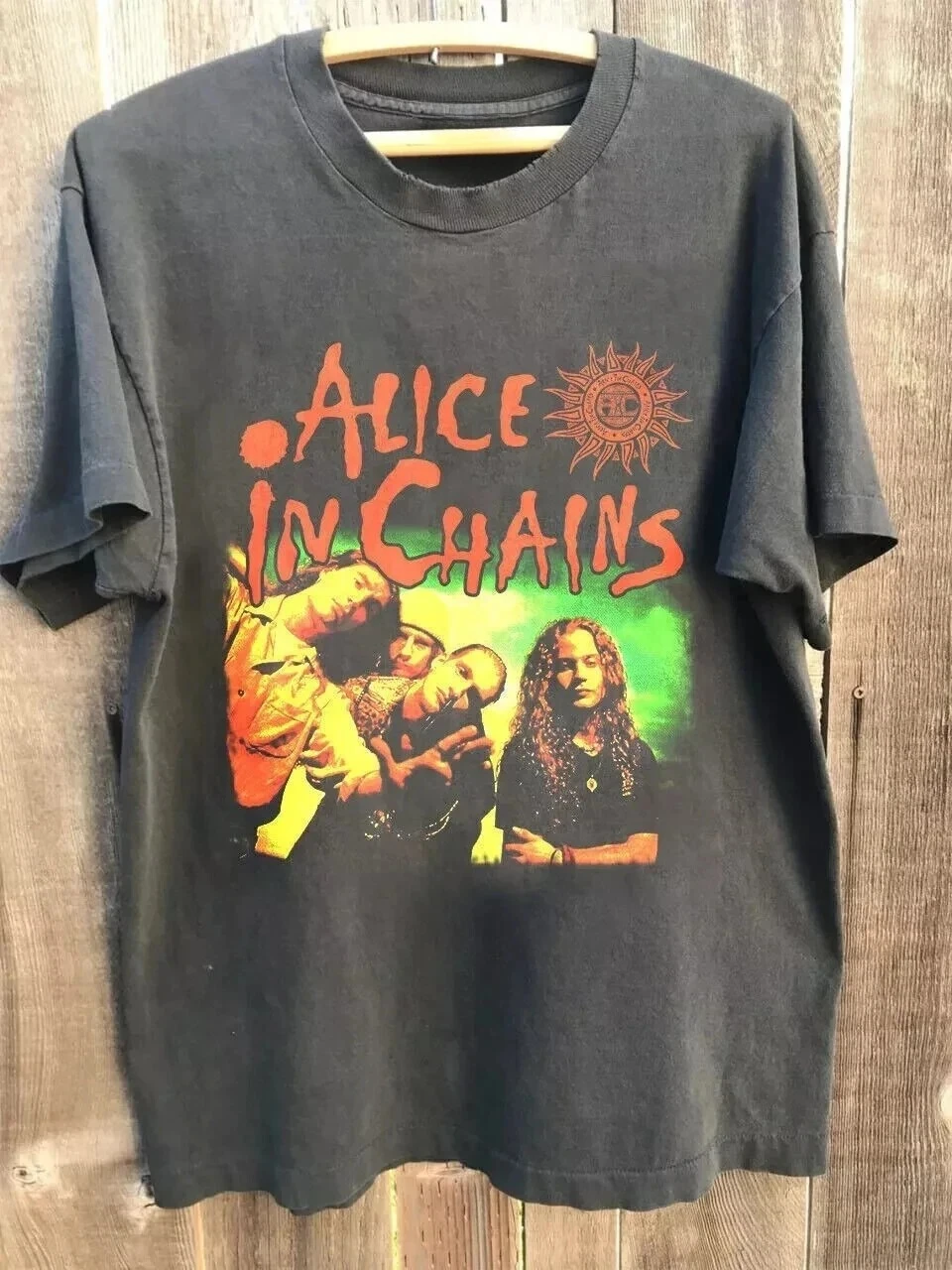 Vintage Alice In Chains Print Short Sleeves T-shirt Grunge Rock Band Graphic Men Women 90s Alternative Music Merch Gift For Fan
