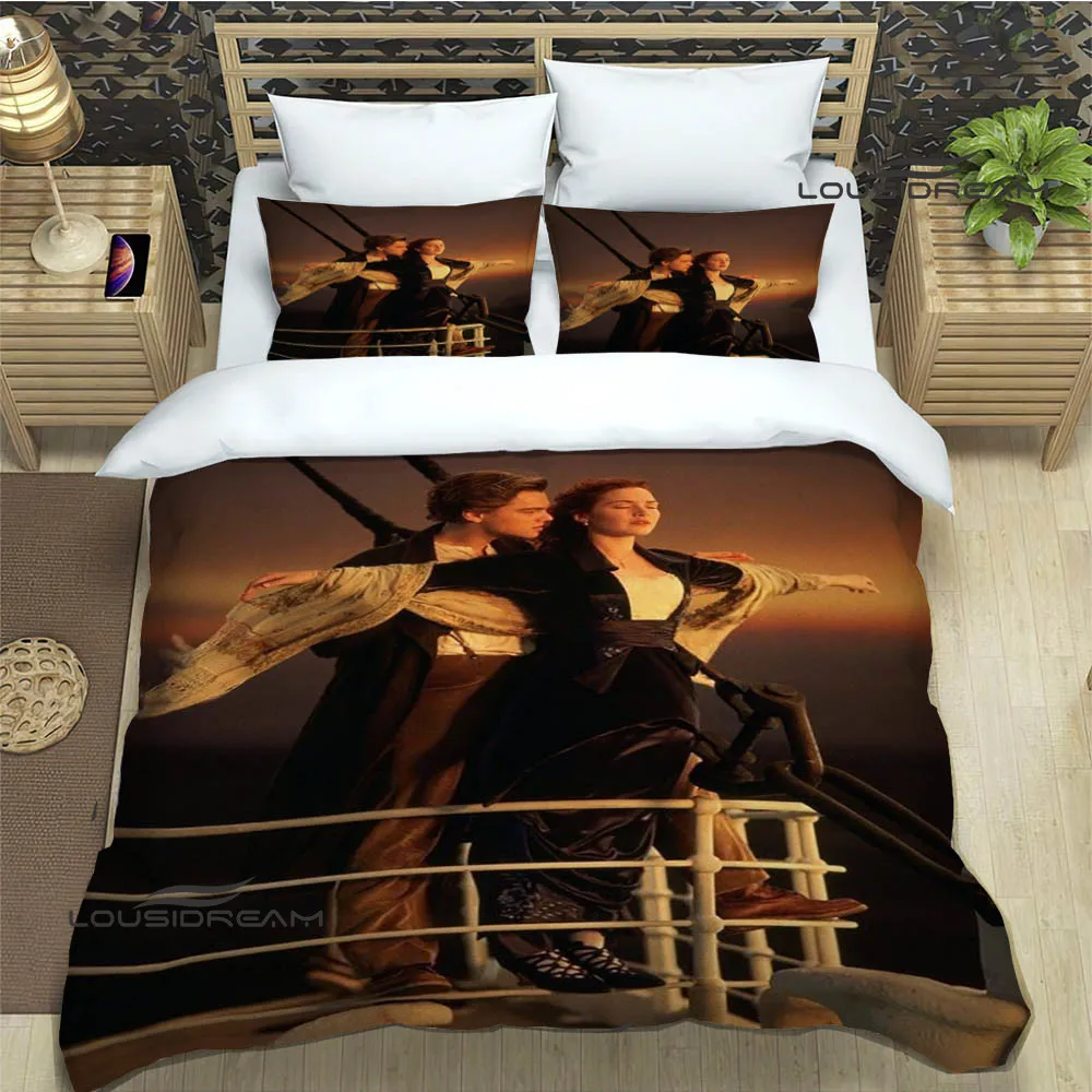 Imagem -04 - Titanic Impresso Conjuntos de Cama Titanic Leonardo Dicaprio Requintado Bed Supplies Capa de Edredão Cama Consolador Presente de Aniversário