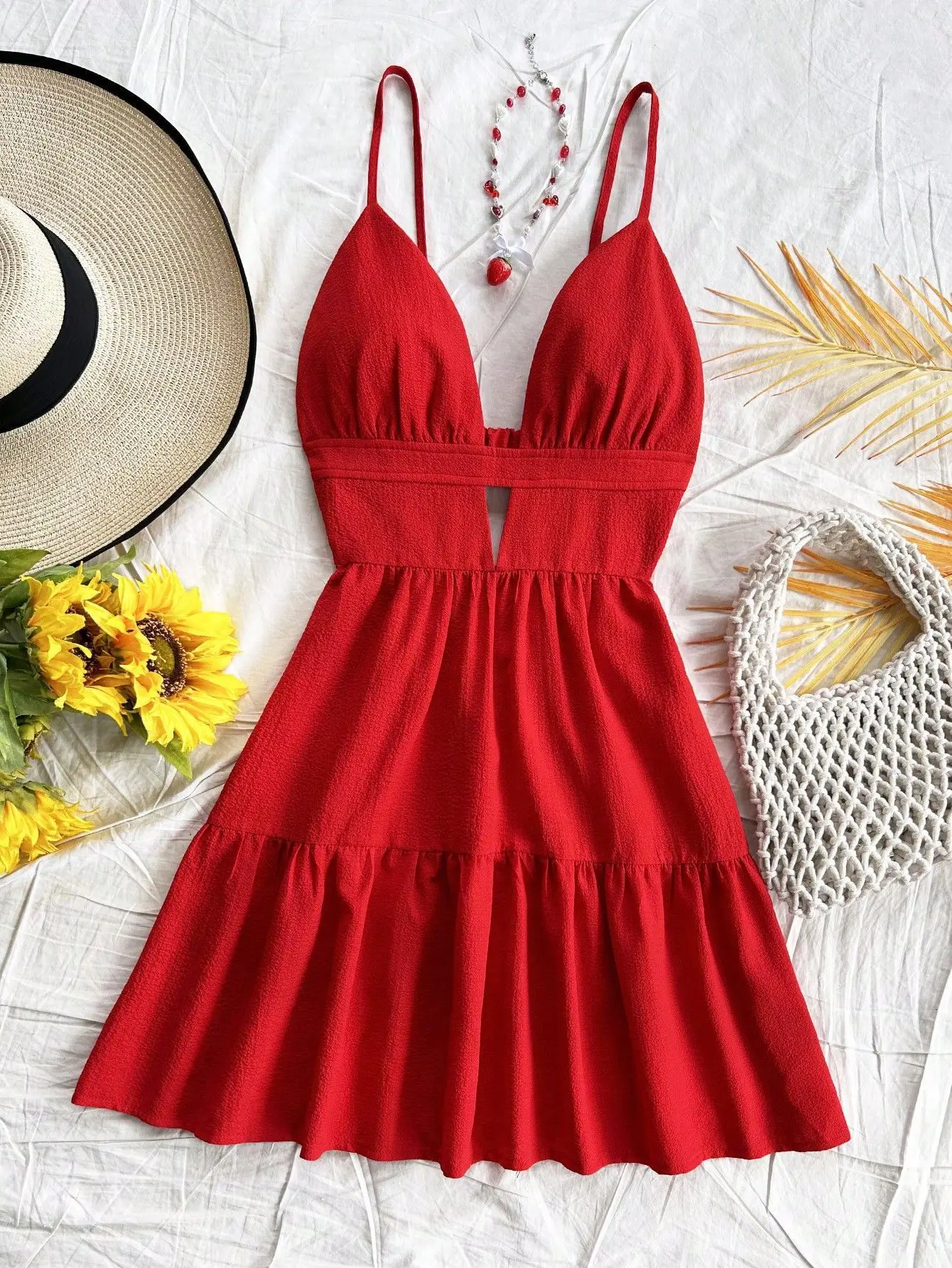 Abito camis con stampa leopardata retrò Abito estivo da donna sexy scava fuori senza maniche Mini abito Harajuku Bohemian Beach Vacation Vestidos