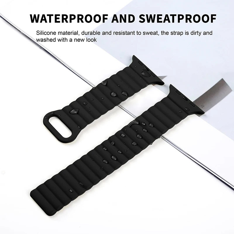 10-60Pcs Magnetic Strap For Apple Watch Bands 45 38 49 40 42 41mm Silicone Sport Bracelet iWatch Series ultra 9 6 5 7 8