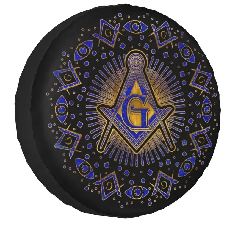 Freemasonry Symbol Spare Wheel Tire Cover for Toyota RAV4 Prado Freemason Masonic Jeep RV SUV Camper Vehicle 14