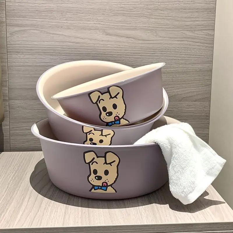 

Cute Matte Plastic Washbasin Household Student Dormitory Laundry Basin Kitchen Vegetable Basin Thickened