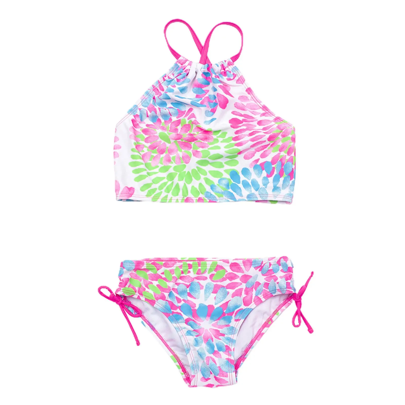 Girl Swimwear New Split Water Drop Print Drawstring Bikini Bottoms Suit 3-14 Years Old Swimsuit Kids Girl купальник детский