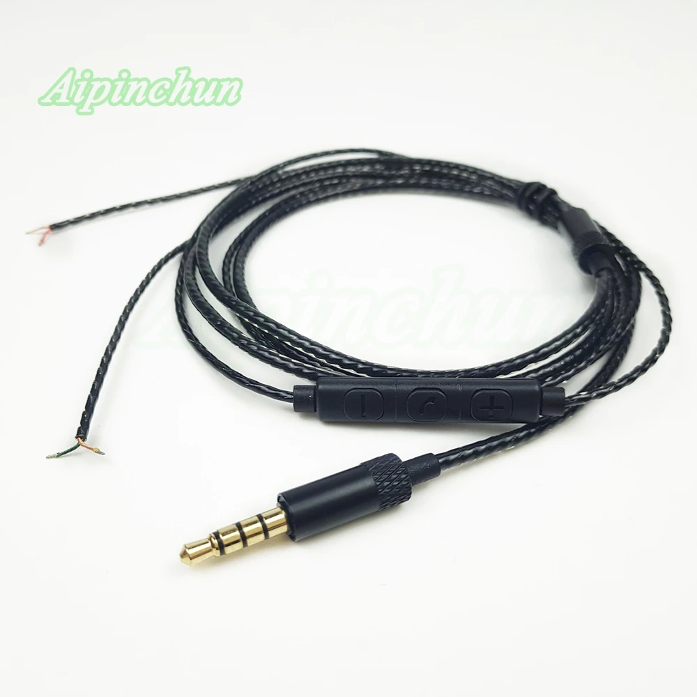 Черный DIY-кабель для наушников с микрофоном