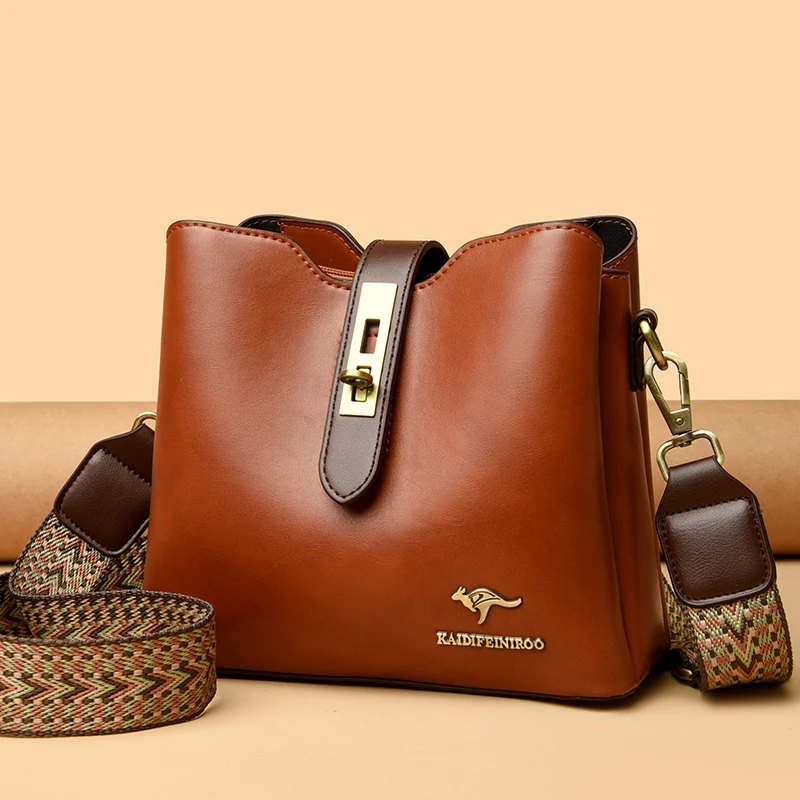 3-слойные кошельки и сумки большой вместимости через плечо для женщин, дизайнерская кожаная модная новая сумка через плечо высокого качества