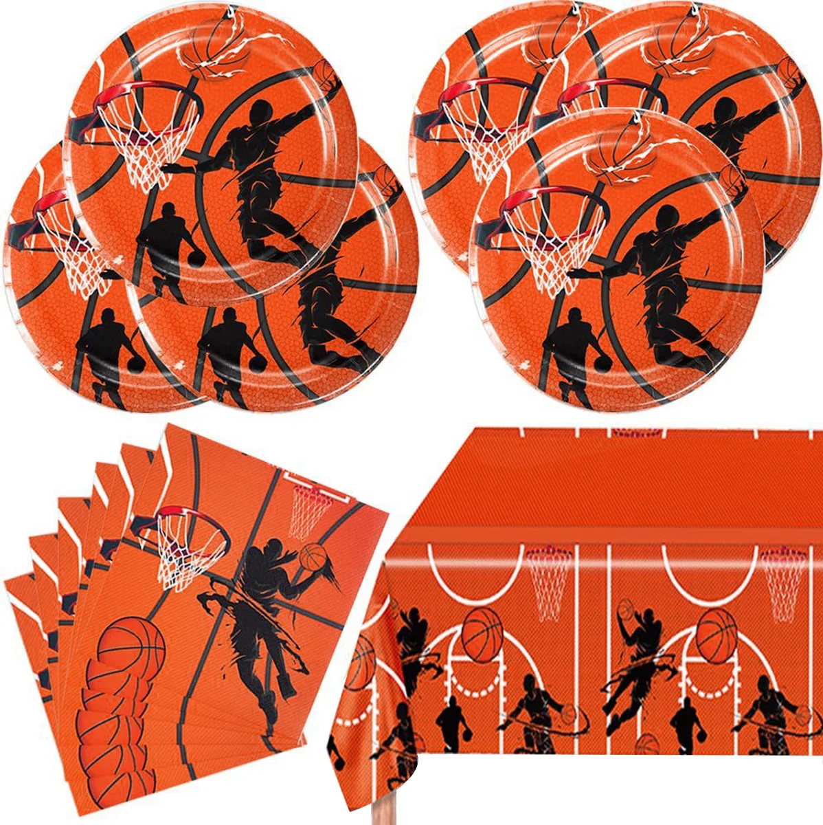 Basketball Disposable Tableware Boy Birthday Party Decoration Basketball Sport Birthday Party Supplies Basketball Birthday Decor