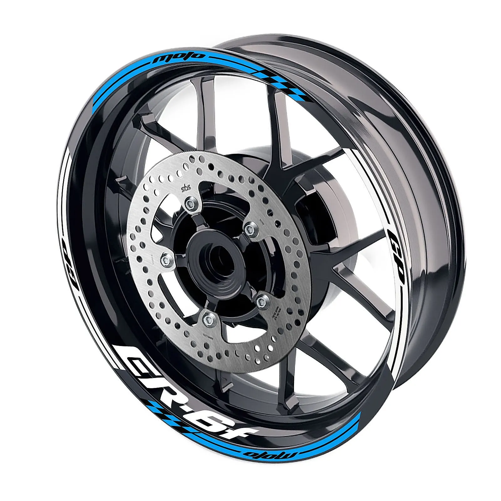 Glossy Aqua 17 inch  Wheel Rim Stripe Decal  Stickers For ER6F 09-16 10 11 12 13 14 15