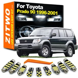 ZITWO 12Pcs Indoor Lamp For Toyota Prado 90 LC90 1996 1997 1998 1999 2000 2001 LED Bulb Interior Dome Reading Plate LightKit