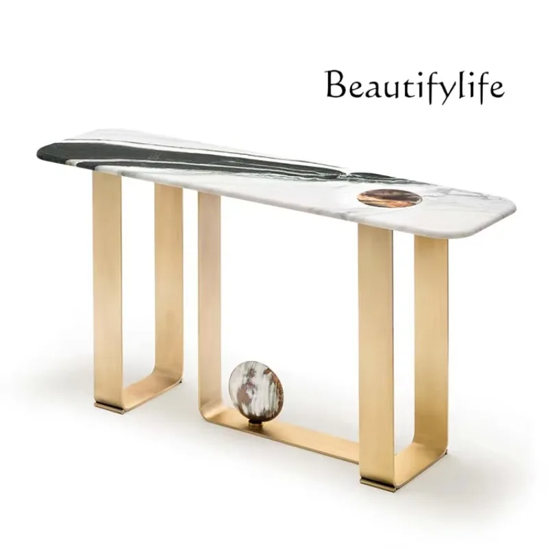 

NEW Nordic light luxury coffee table household simple modern splicing natural marble entrance designer
