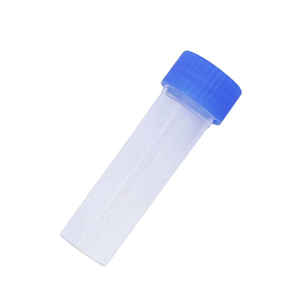 

10 pcs 6X2Cm Transparent Plastic Storage Bottles For Needles Beads Diy Crafts Needle Organizer Blue Lid Clear Container Jar Tube