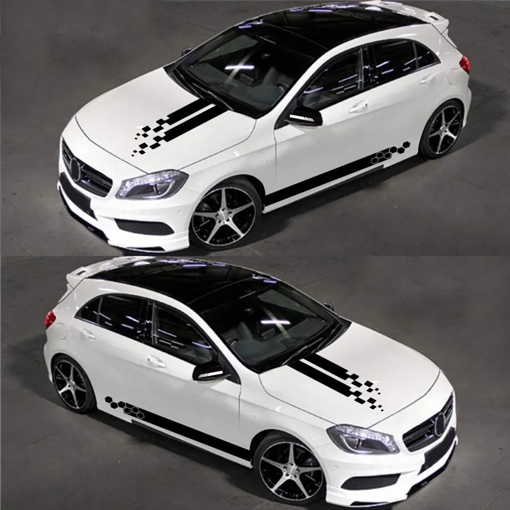 Vinyl Car Side Stickers 5 Pack with Racing Sports Decals for Auto Body Waterproof and Vehicle Personalization Decals