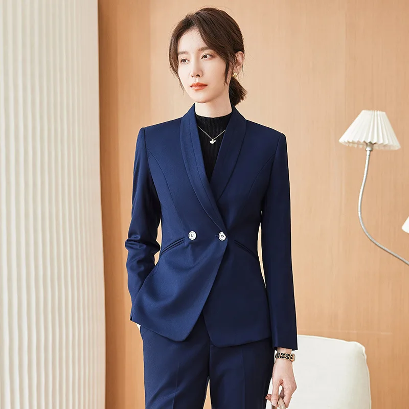 

Workwear Women's Dress Fashionable Elegant and Capable Autumn and Winter Slim Fit Slimming Jewelry Shop Front Desk Uniform Suit