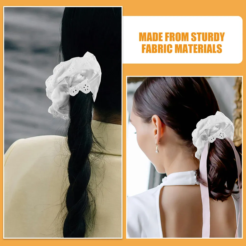 

2 шт. кружевные резинки для волос белого и черного цвета, большие объемные резинки для густых волос, эластичные резинки для женщин