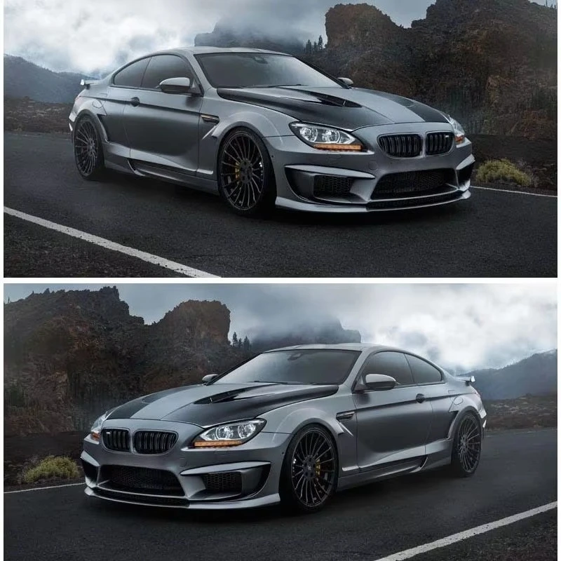 Ly 6 Series F06 Engine Hood Carbon Fiber Wet/Dry New Condition Includes Clips Black Bolt-on 1 Year Warranty Retrofit/Upgrade No